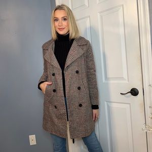 Neutral Plaid Coat